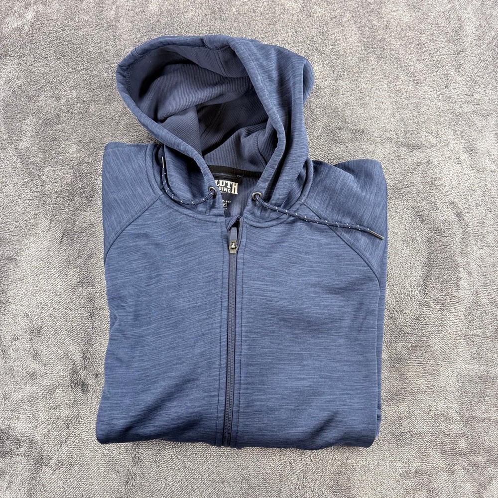 Duluth Trading Co Snagstop Full Zip Hoodie Mens XL Blue Heathered Raglan Jacket
